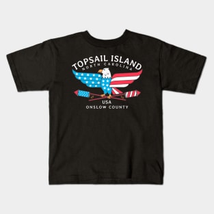 Topsail Island, NC Summer Patriotic Pride Fourth of July Kids T-Shirt